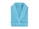 Peignoir col châle turquoise homme ou femme 100% coton 385 g/m2