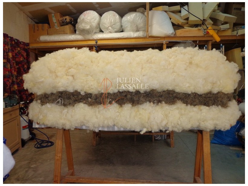 Matelas en laine Bio et crin animal fabrication artisanale