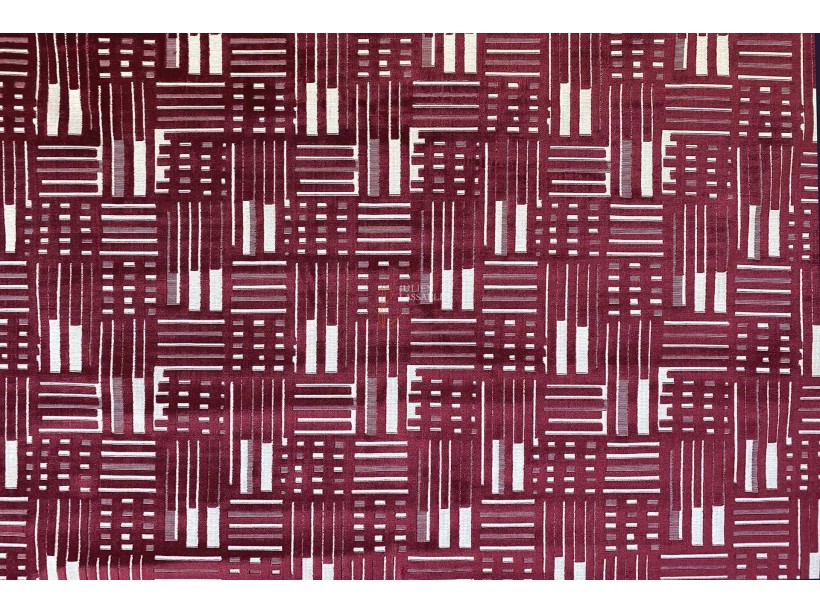 Tissus Tribeca motifs velours sur fond chenillé.