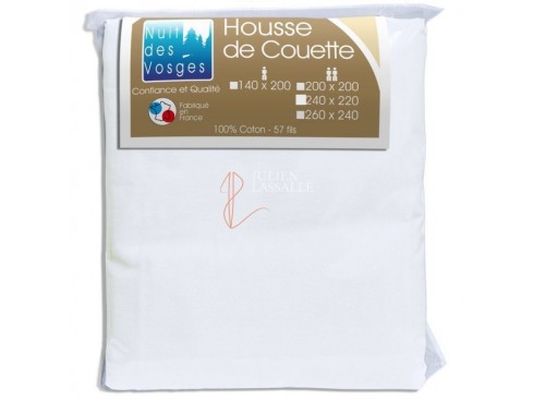 Housse de couette NUIT DES VOSGES 240x220 cm unie 100% coton.