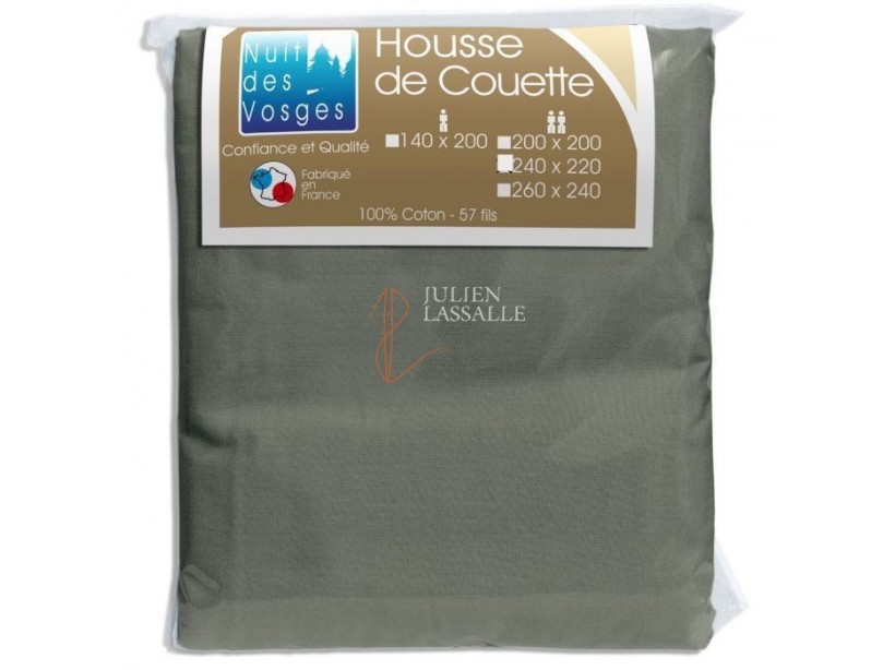 Housse de couette NUIT DES VOSGES 200x200 cm unie 100% coton.