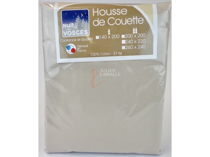 Housse de couette NUIT DES VOSGES 140x200 cm unie 100% coton