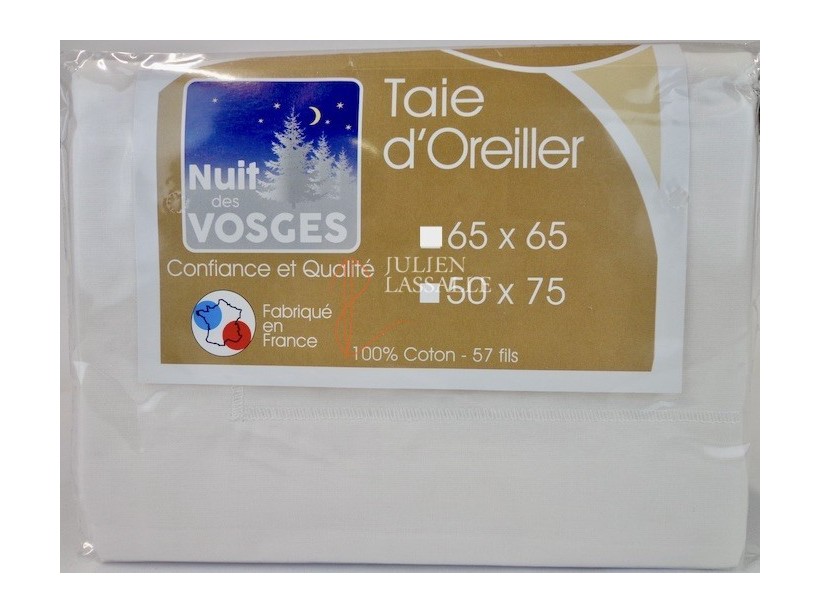 Taie d'oreiller rectangulaire NUIT DES VOSGES 50x75 cm 100% coton unie