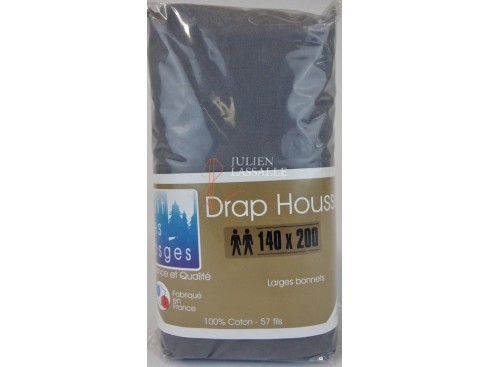 Drap housse NUIT DES VOSGES 140 x 200 cm larges bonnets 100% coton uni