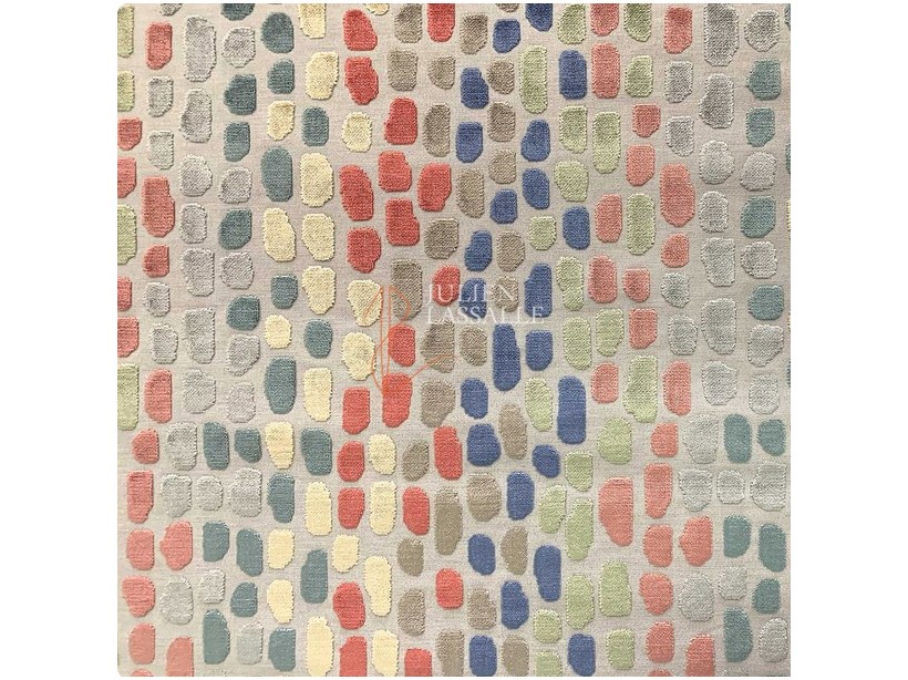 Tissu SAN DIEGO motifs velours sur fond jacquard - Chanée Deschmeker