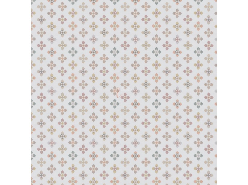 Tissu FLOWER LOVE motifs brodés sur fond de toile - Jab