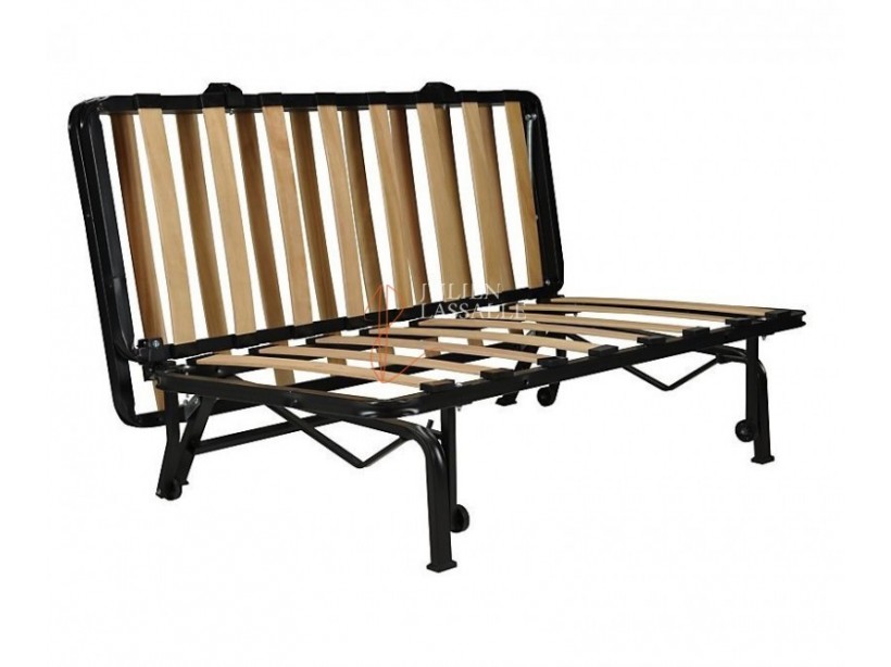 Banquette BZ Christiana 140 essentiel tissu gris anthracite A998/A996, matelas 140x190 cm ép.9 cm