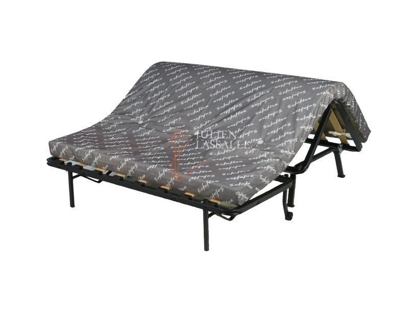 Banquette BZ Christiana 140 essentiel tissu gris anthracite A998/A996, matelas 140x190 cm ép.9 cm