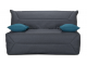 Banquette BZ City essentiel tissu gris A968/A971, matelas 140x190 cm ép.12 cm