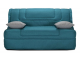 Banquette BZ BOLOGNE essentiel tissu bleu canard A971/A969, matelas BULTEX 140x190 cm ép. 12 cm