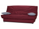 Banquette clic-clac tissu bordeaux avec matelas ép. 13 cm
