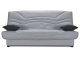 Banquette clic-clac tissu gris clair avec matelas STARBED ép. 13 cm