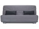 Banquette clic-clac tissu gris avec matelas SOFACONFORT ép. 17 cm