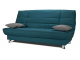Banquette clic-clac tissu bleu canard avec matelas STARBED ép. 13 cm
