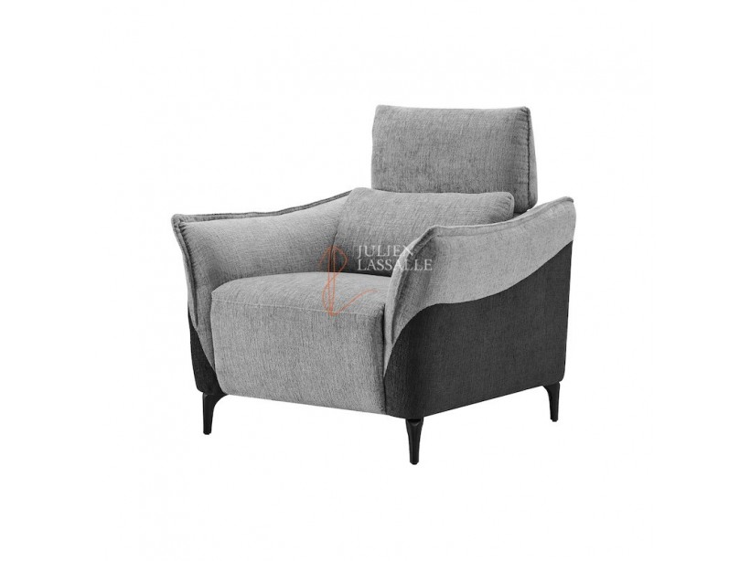 Canapé et fauteuil Dune tissu gris anthracite et carbone