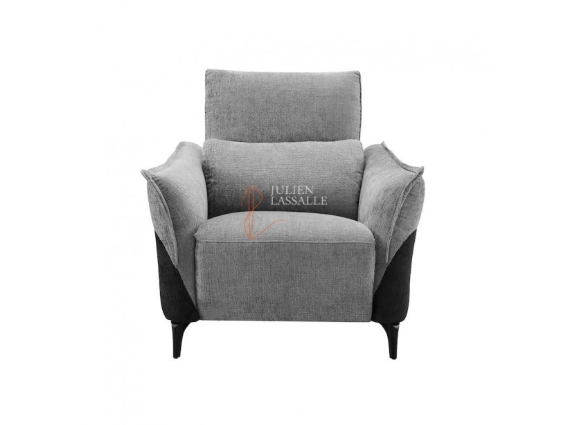 Canapé et fauteuil Dune tissu gris anthracite et carbone