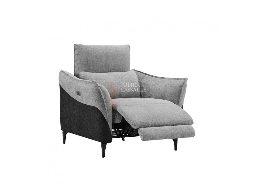 Canapé et fauteuil Dune tissu gris anthracite et carbone