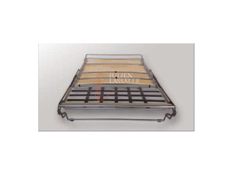 Canapé convertible en lit Slim couhage 140 cm avec mécanique à lattes.