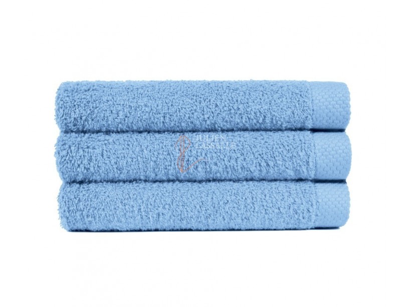 Serviette de toilette bleue 100% coton