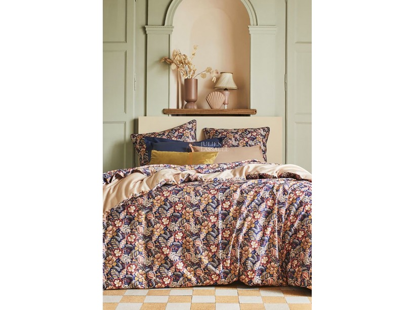 Parure de lit Folk Flowers en satin de coton imprimé
