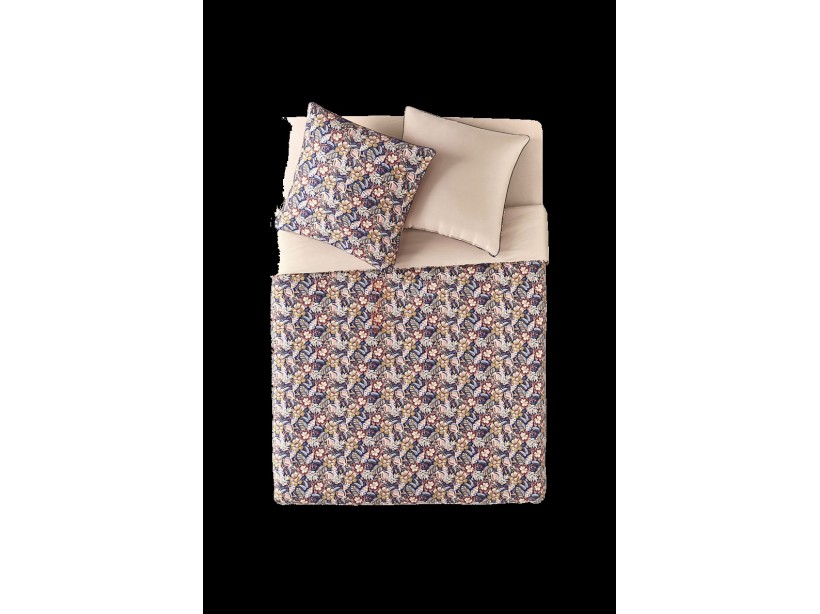 Parure de lit Folk Flowers en satin de coton imprimé