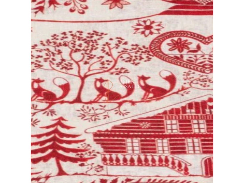 Chilienne Montagne BESSANS Rouge - 106x59 Cm - Bois & Polyester - 3 Positions - Pour Terrasse Chalet Cosy