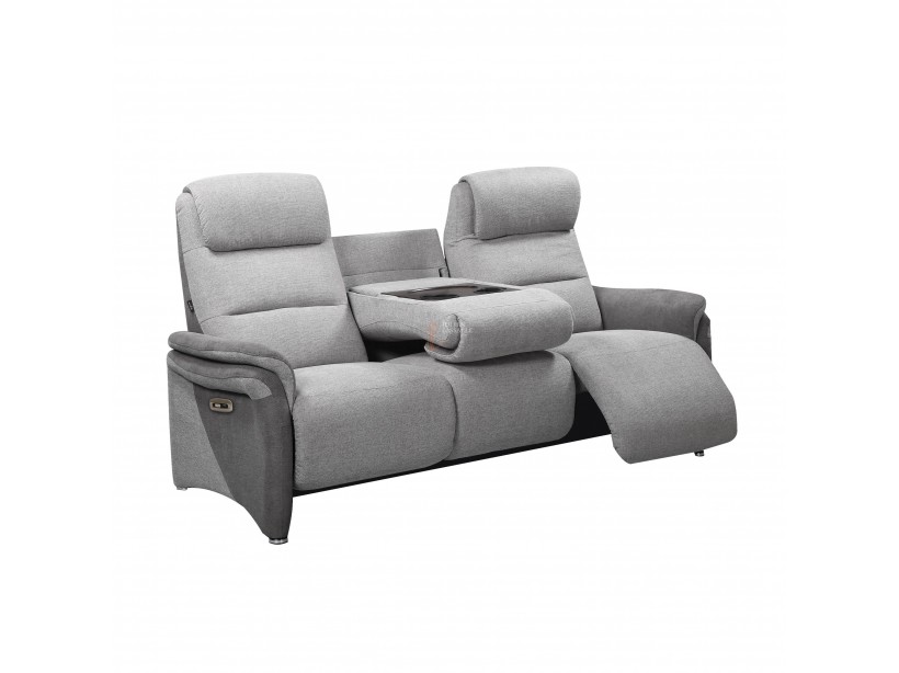 Canapé ou fauteuil de relaxation Plénitude tissu gris clair & gris foncé