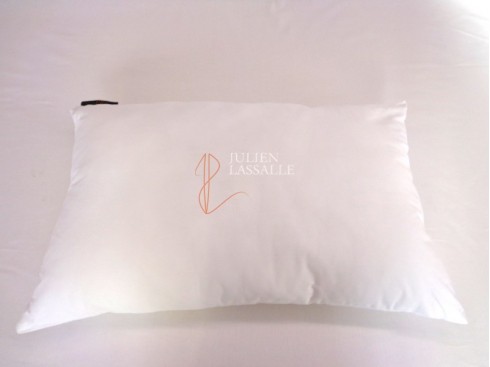 Oreiller Coton Percale 65x65, 91 fils, 550gr fibres creuses siliconée  soufflée, lot de 2, 1001 Innovations