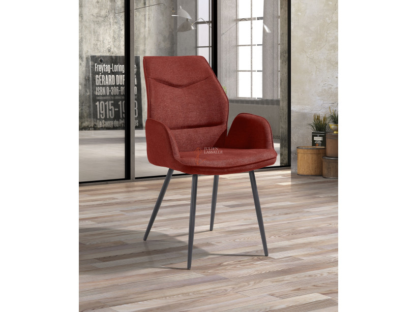 Lot de 2 Fauteuils Julie Rouge rubis Girardeau