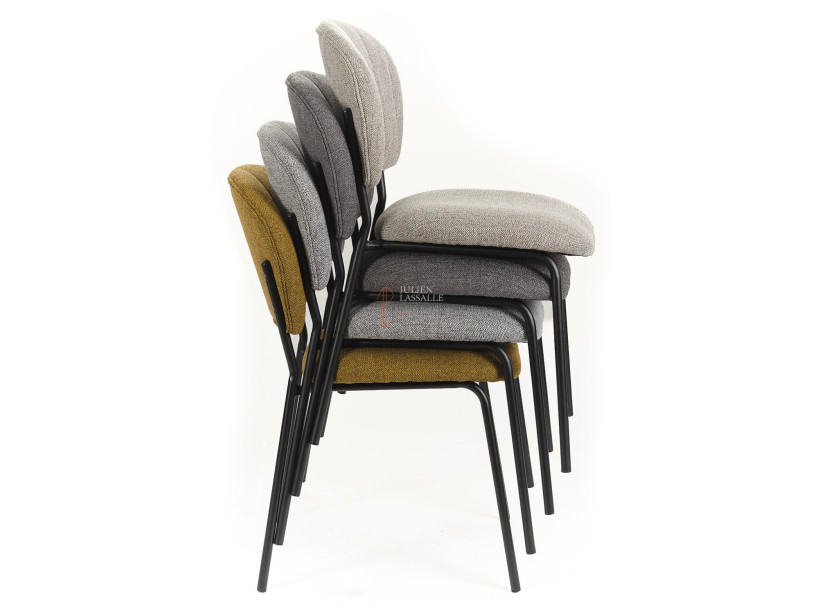 Lot de 2 chaises empilables Aude Gris perle Girardeau