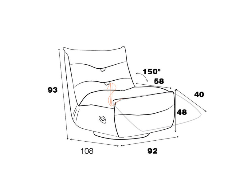 Fauteuil relaxation Cocooning Rocking-chair velours côtelé