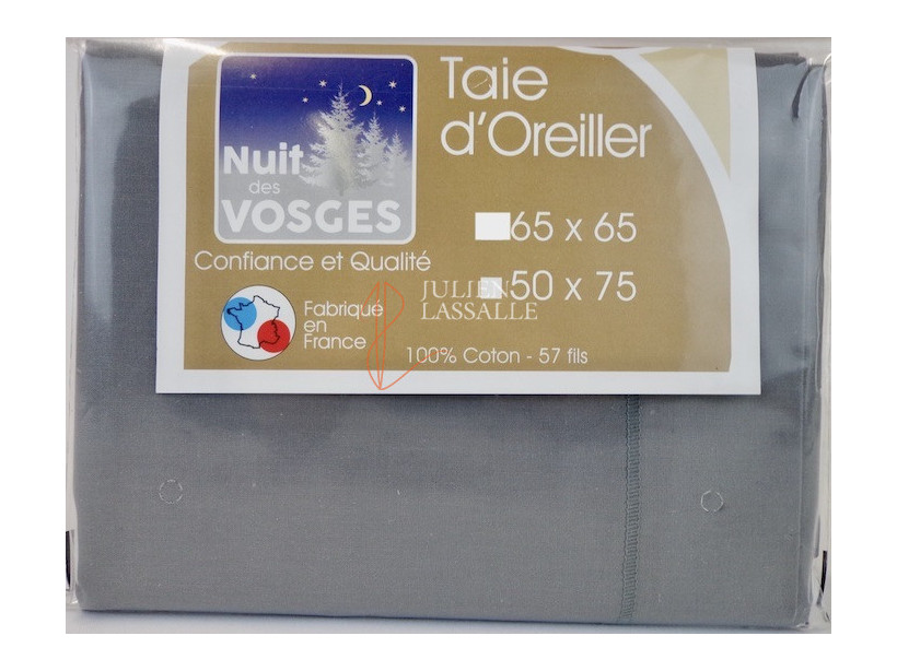 Taie d'oreiller carrée NUIT DES VOSGES 65x65 cm 100% coton unie