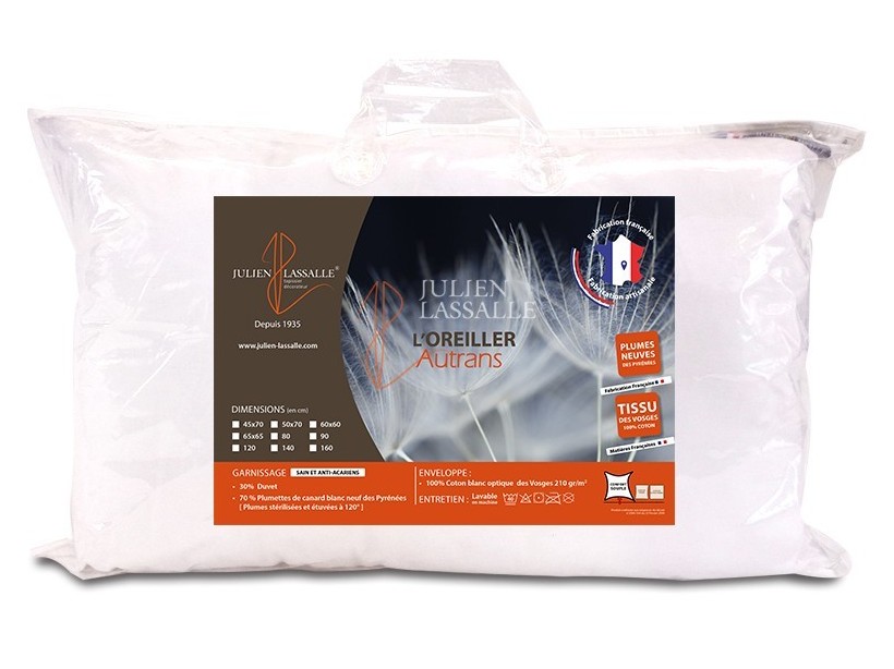 Oreiller Autrans 100% naturel - 30% duvet - 70% plumettes