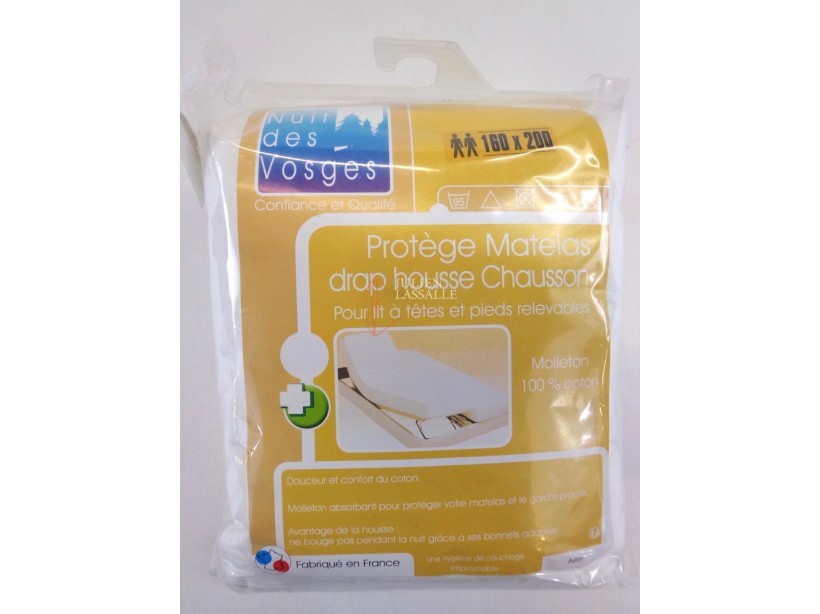 Protège-matelas housse molleton blanc 160x200 PROTECTION LITERIE