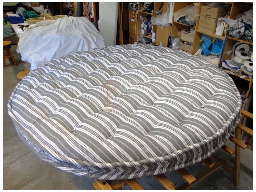 Matelas rond laine - Fabrication Artisanale Française fait main.