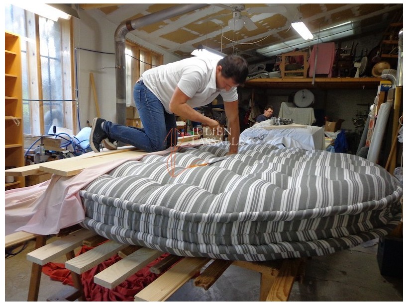 Matelas rond laine - Fabrication Artisanale Française fait main.