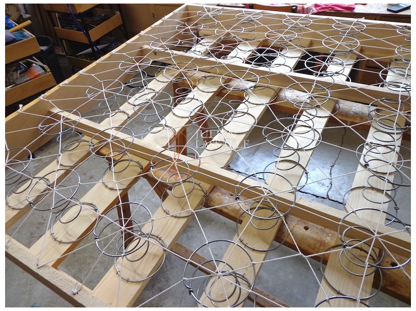 Sommier tapissier pour matelas de laine. Sommier tapissier à ressorts.