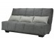 Banquette Clic-Clac tissu gris avec matelas STARCONFORT ép. 15 cm